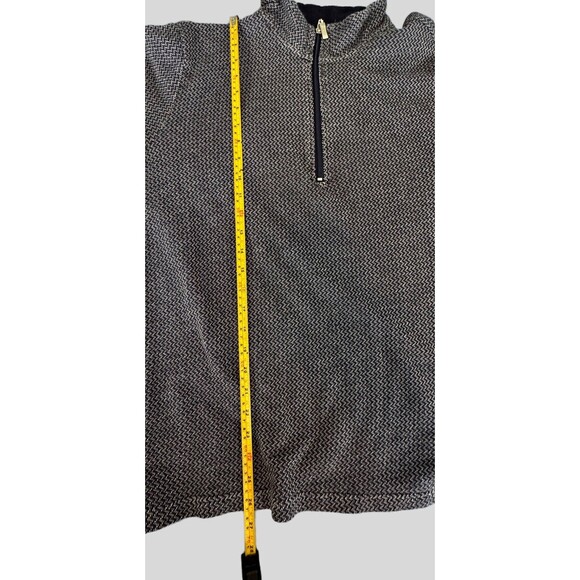 TOMMY BAHAMA 1/4 ZIP MEN Large ZIG-ZAG Chevron Grey PULLOVER SWEATER TOP Golf - Picture 4 of 7